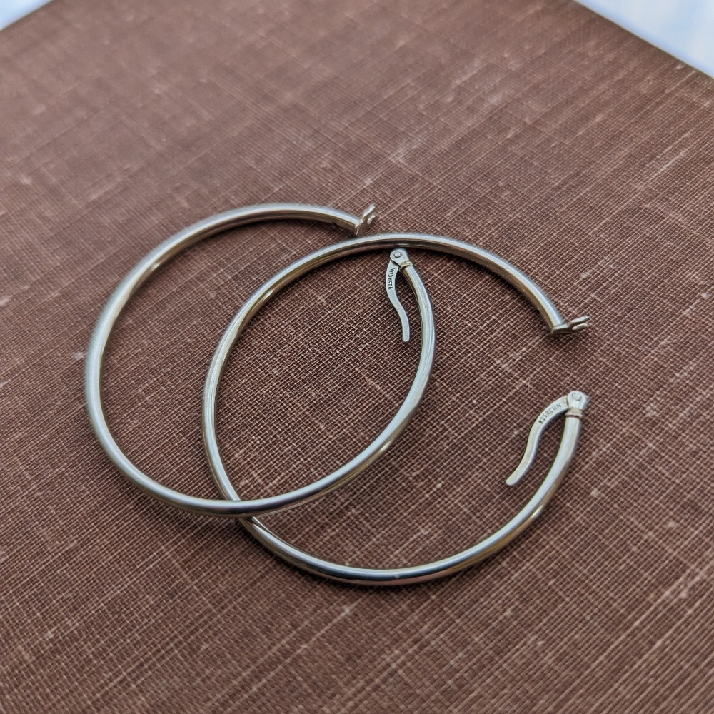 40mm Sterling silver hoop earrings